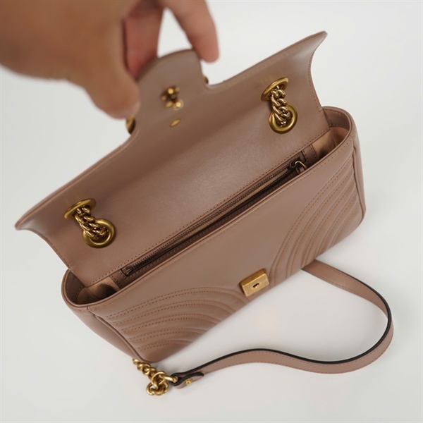 Túi GG Marmont màu nude (493075) sz26 (HT) +