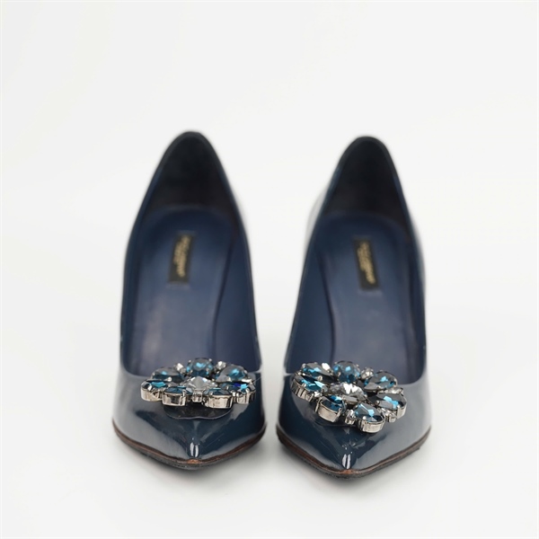 Giày D&G xanh đậm đính hoa đá đế 9p sz37.5 KG +