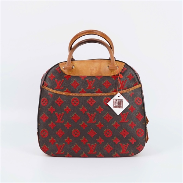 Túi LV hoa đỏ chữ nổi (FL1123) +