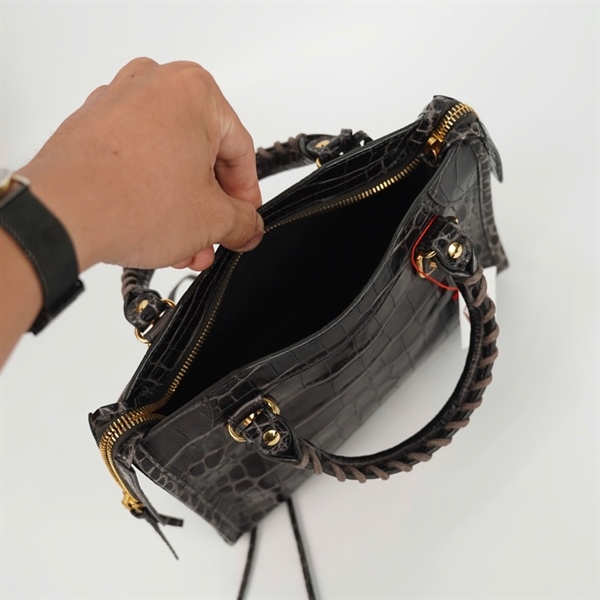 Túi Balenciaga Le City đen da trăn sz24 KG +