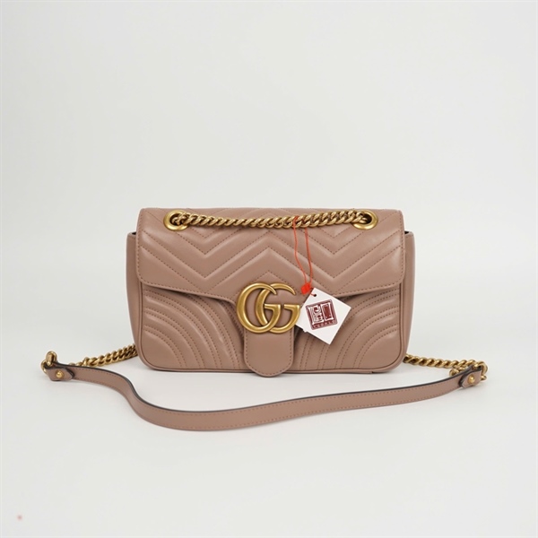 Túi GG Marmont màu nude (493075) sz26 (HT) +