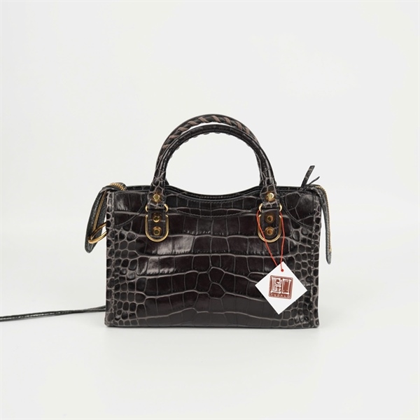 Túi Balenciaga Le City đen da trăn sz24 KG +