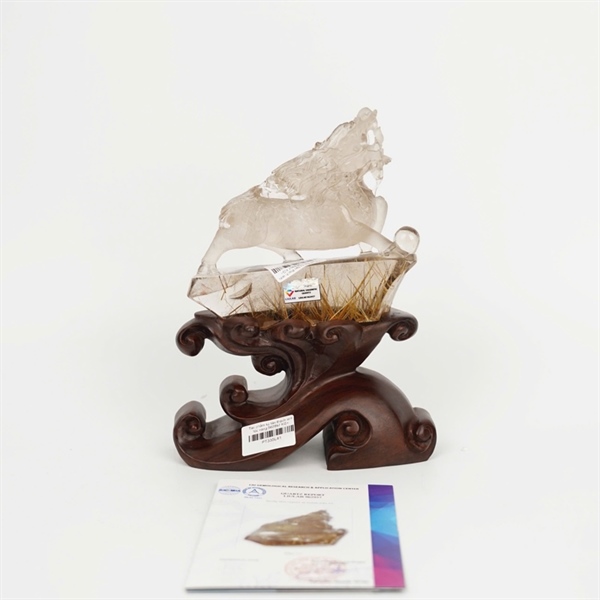 Tác phẩm kỳ lân thạch anh tóc vàng 962957 KG+