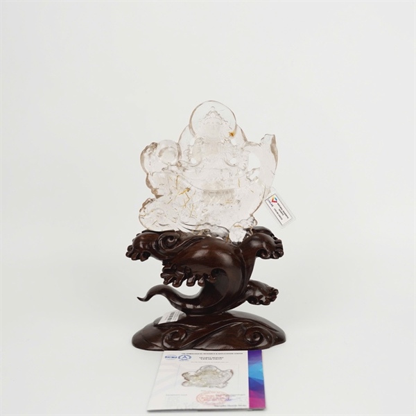 Tác phẩm quan âm thạch anh tóc vàng 228535 ( thiếu sổ) KG+