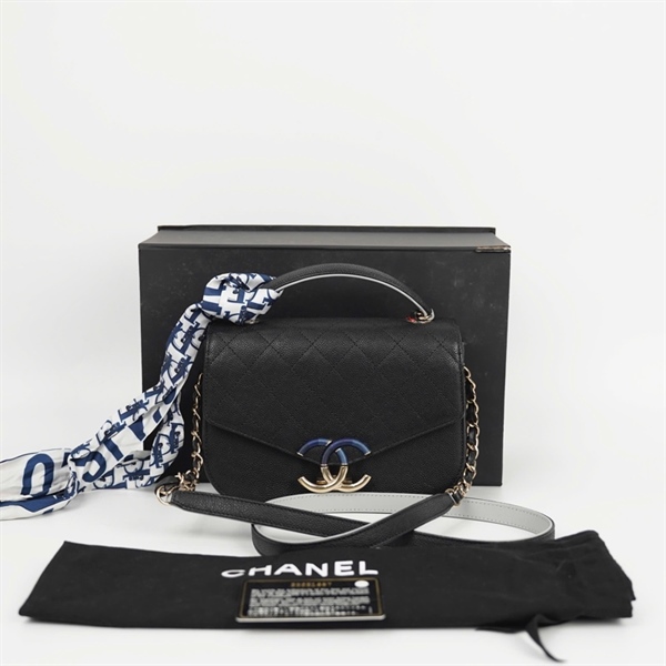 Túi Chanel đen logo quấn chỉ (25251887) sz19 (HC) +