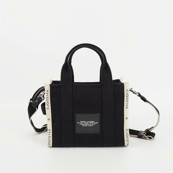 Túi Marc Jacobs Tote đen viền trắng sz25 KG +