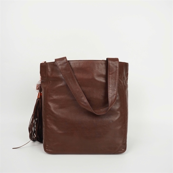 Túi Chanel Tote nâu kèm tua rua có lót form (5068179) KG +