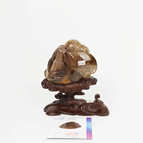 Tác phẩm quan âm thạch anh tóc vàng 996766 KG+