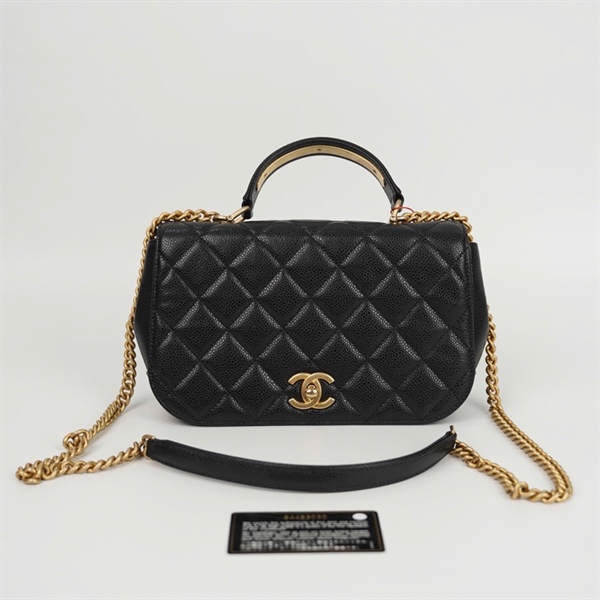 Túi Chanel Handle đen (24493030) sz23 (HC) +