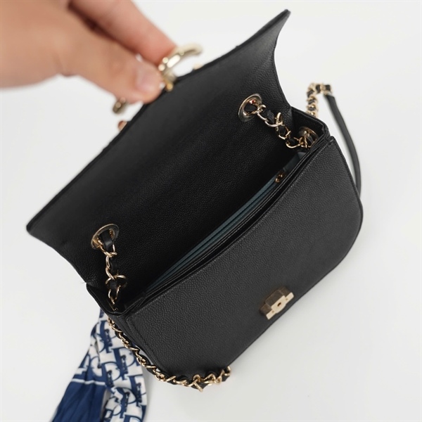 Túi Chanel đen logo quấn chỉ (25251887) sz19 (HC) +