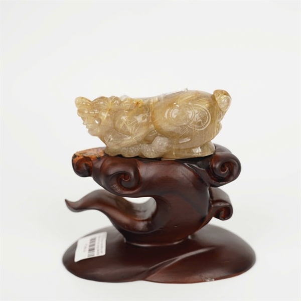 Cụ Tỳ hưu mẹ bồng con thạch anh tóc vàng 545898 KG+