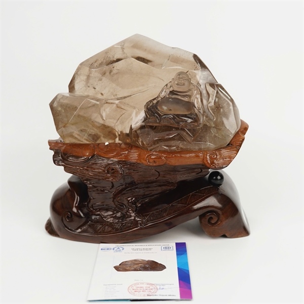 Tác phẩm di lạc thạch anh tóc vàng 878659 KG+