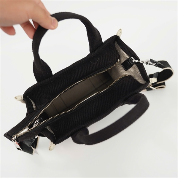 Túi Marc Jacobs Tote đen viền trắng sz25 KG +