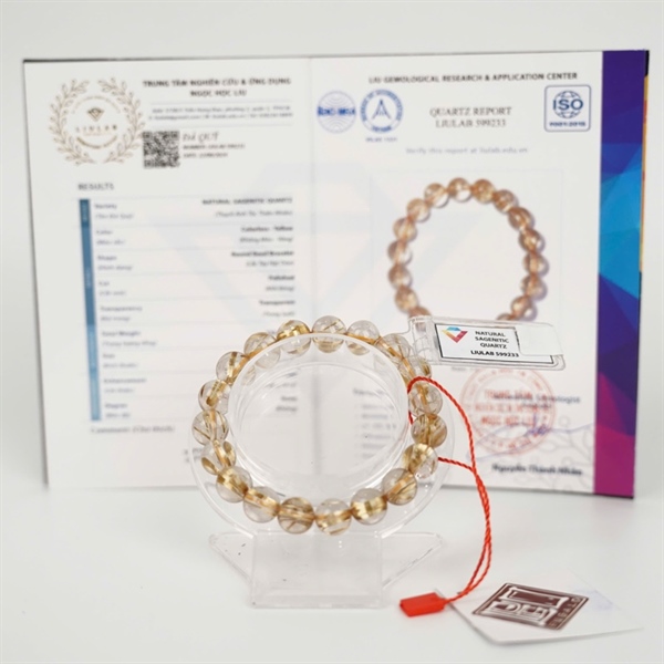 Vòng tay thạch anh tóc vàng 599233 KG+