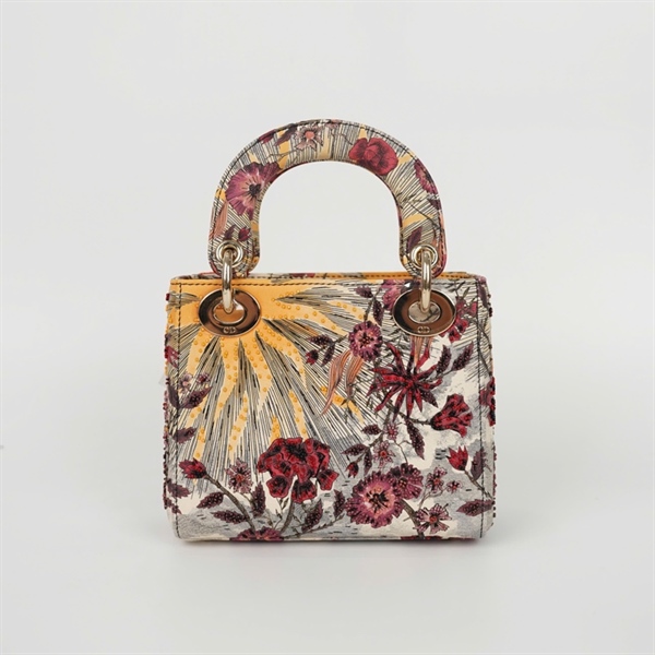 Túi Dior Lady in hình phượng hoàng đính cườm (02-MA-1119) sz mini (HC) +