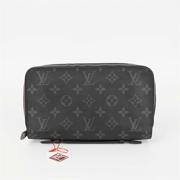 Túi LV Clutch khóa zip hoa đen sz22 KG+