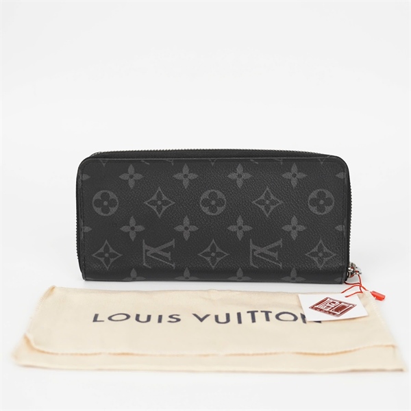 Ví LV khóa zip hoa đen KG+