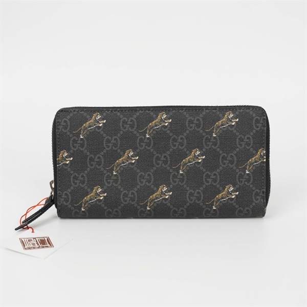 Ví GG khóa zip màu đen tiger KG+