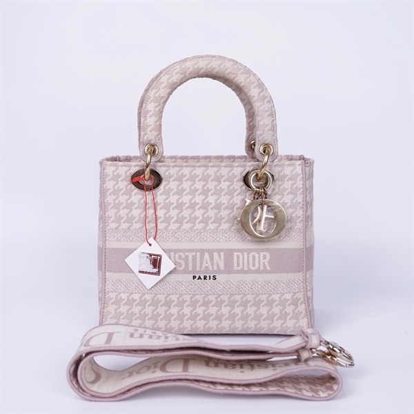 Túi Dior Lady màu hồng zic zac szS (50-BA0281) KG+
