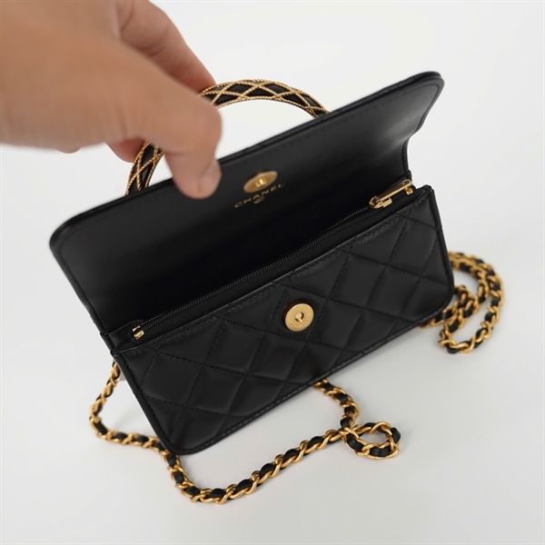 Túi Chanel đen quai đan lưới (PNHLHL1H) sz17 (HC) +