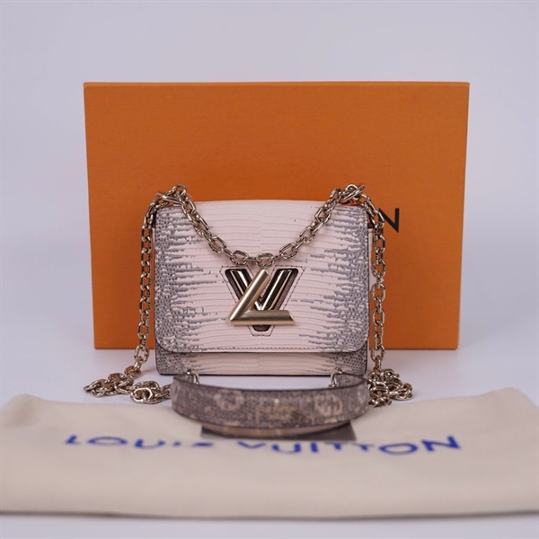 Túi LV Twist màu nude da trăn kèm gương sz15 (HC) +