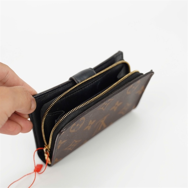 Ví LV hoa nâu gập 2 có ngăn zip KG+