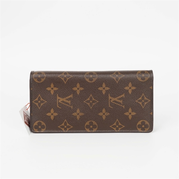 Ví LV hoa nâu gập 2 lòng nâu KG+