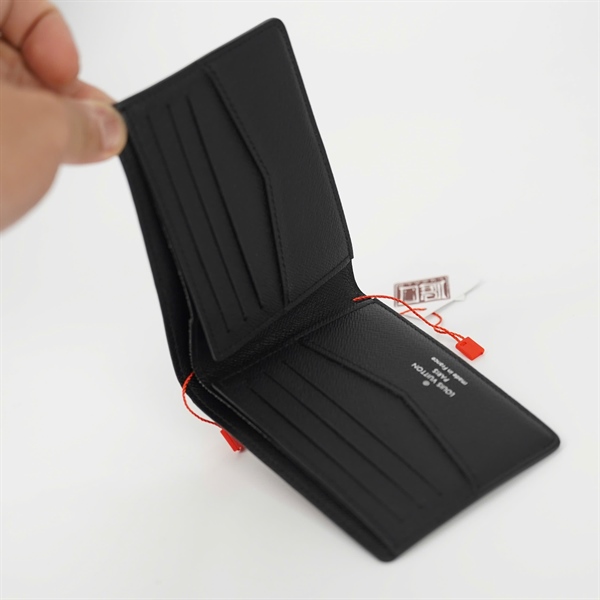 Ví LV ngắn gập 2 hoa đen KG+