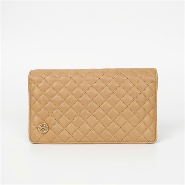 Ví Chanel gập 2 màu nude KG+