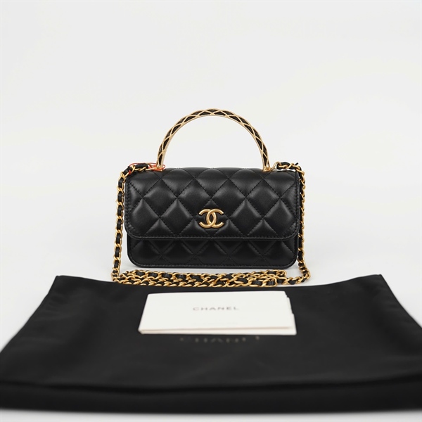Túi Chanel đen quai đan lưới (PNHLHL1H) sz17 (HC) +
