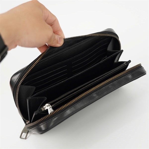 Túi LV Clutch khóa zip hoa đen sz22 KG+