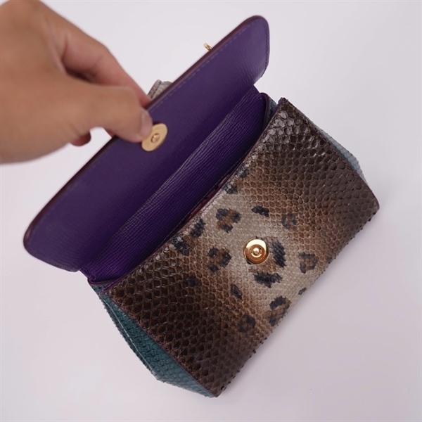 Túi D&G da trăn nắp tím sz20 +