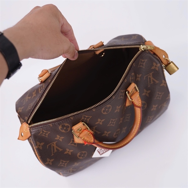 Túi LV Speedy hoa nâu kèm ổ + chìa sz30 (MB0194) (LN) KG+