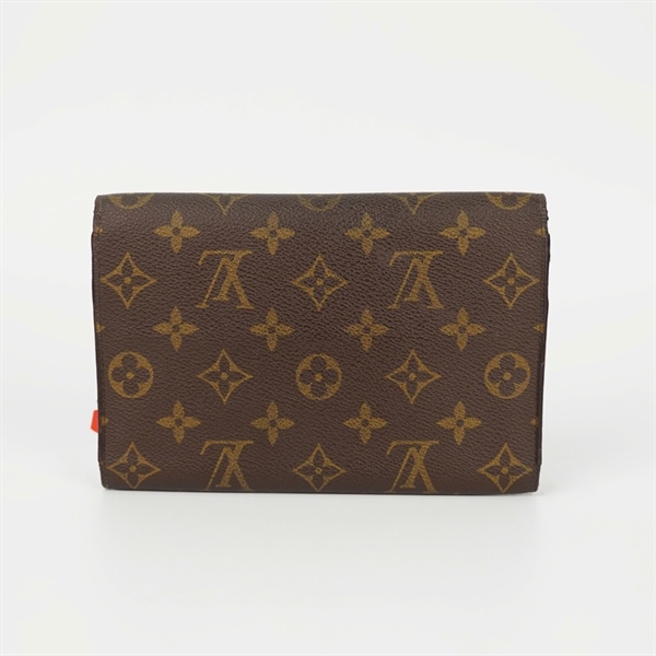 Ví LV hoa nâu gập 3 lòng nâu +