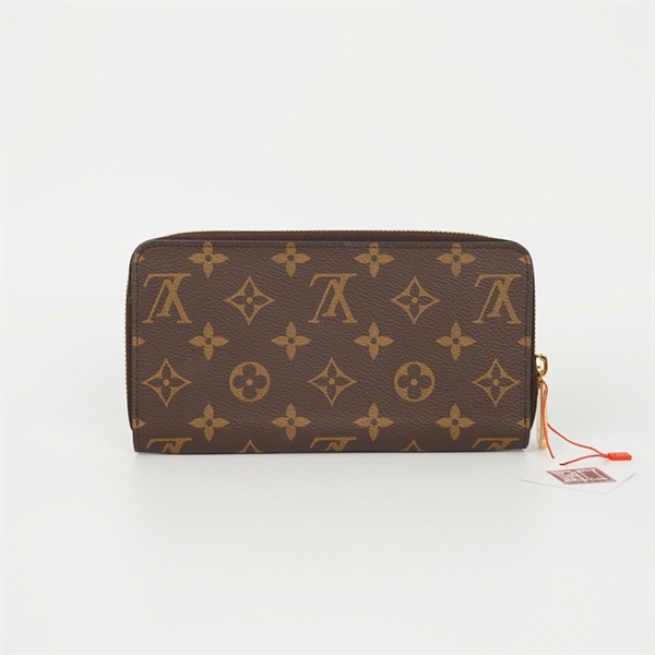 Ví LV hoa nâu khóa zip mắt trắng đen TS4197 +