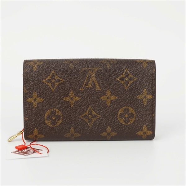 Ví LV hoa nâu nấp gập lòng nâu +