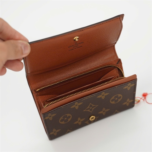 Ví LV hoa nâu nấp gập lòng nâu +