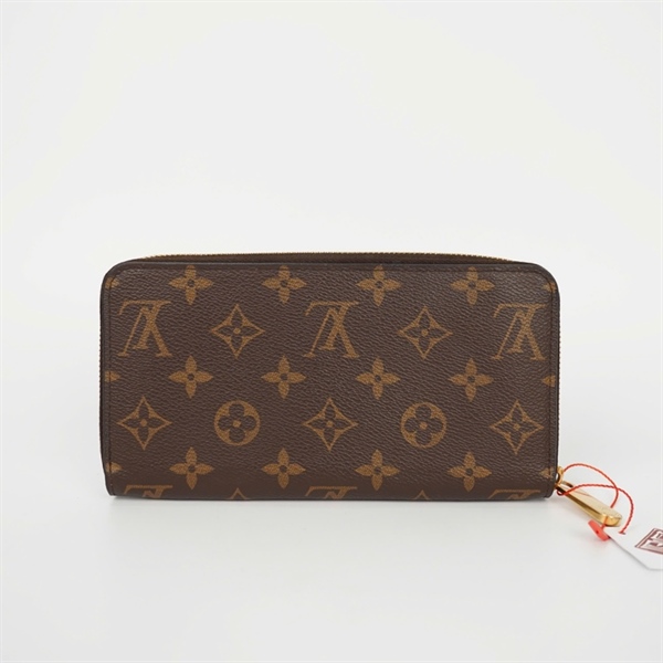 Ví LV hoa nâu khóa zip mắt hồng CA0197+