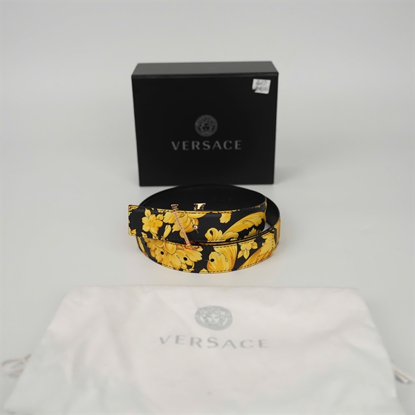 Thắt lưng Versace màu vàng bản 3cm KG +