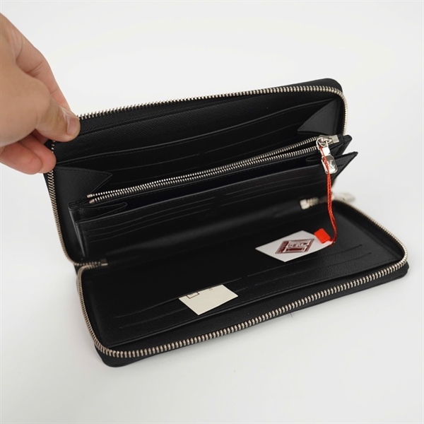 Ví LV ô vuông đen khóa zip CA2138 +