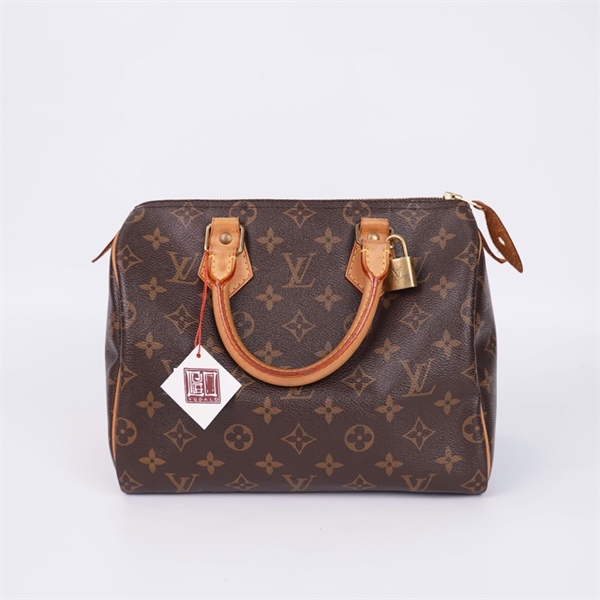 Túi LV Speedy hoa nâu kèm ổ + chìa sz29 (LN) KG+