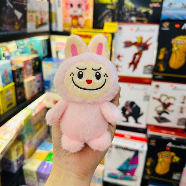 Móc Khoá, Móc Treo Balo Gấu Bông Labubu (Hồng Nhạt)