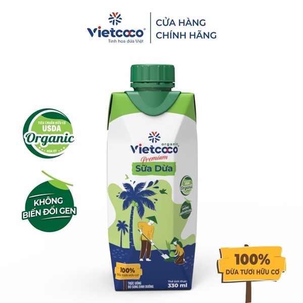 Sữa dừa organic Vietcoco 330ml