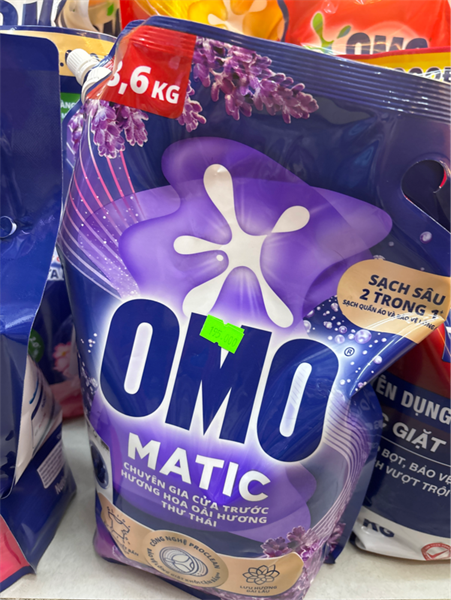 OMO NướcGiặt MG CửaTrước H.Hoa Oải Hương Thư Thái 3.6kg/4túi
