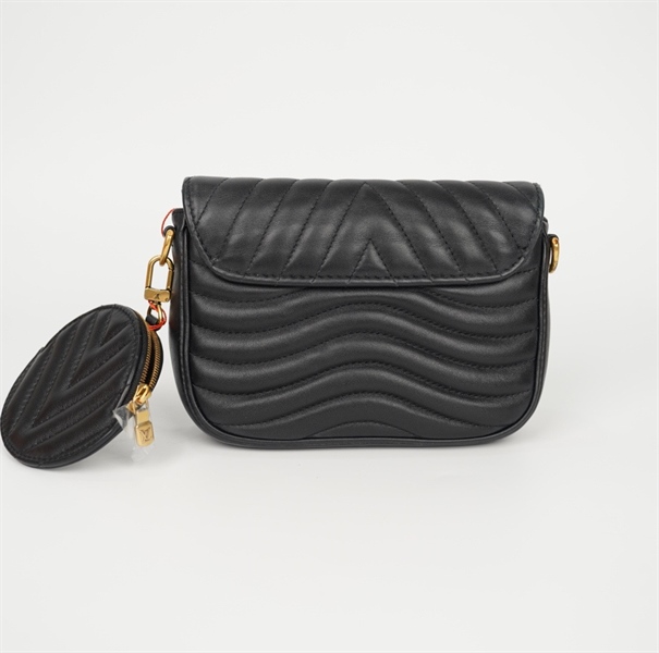 Túi LV Wave màu đen kèm ví + 2 strap sz18 (BQ) KG+