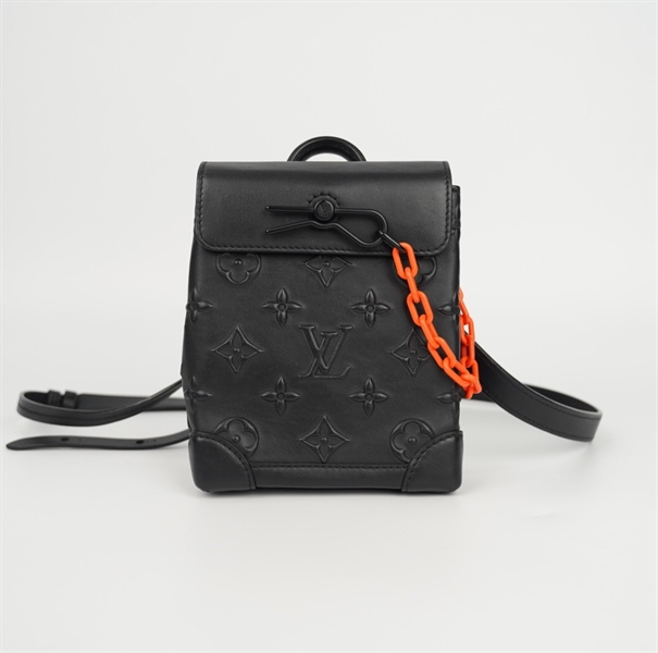 Túi LV đen dập nổi xích cam sz15 (LN) KG+