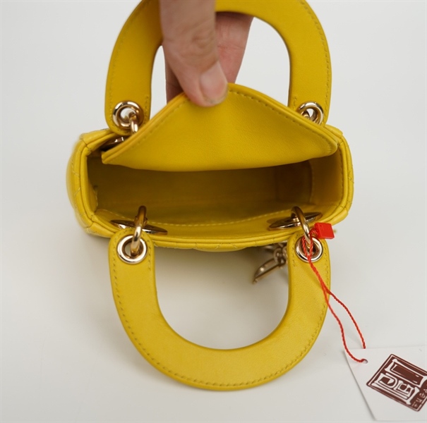 Túi Dior Lady màu vàng sz micro (thuật) +