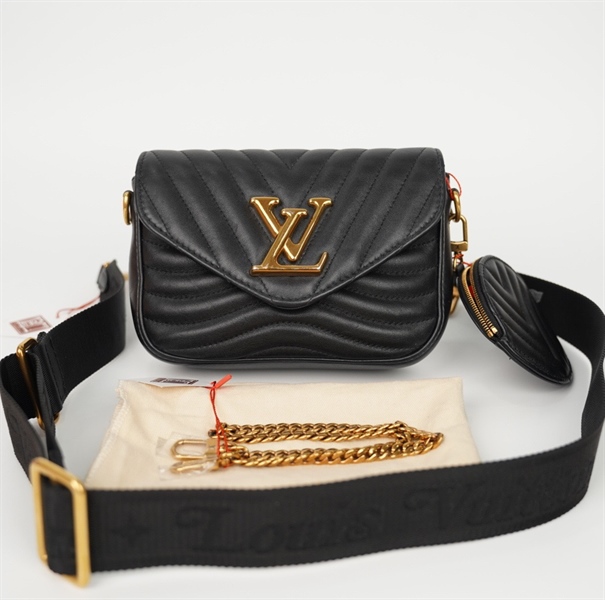 Túi LV Wave màu đen kèm ví + 2 strap sz18 (BQ) KG+