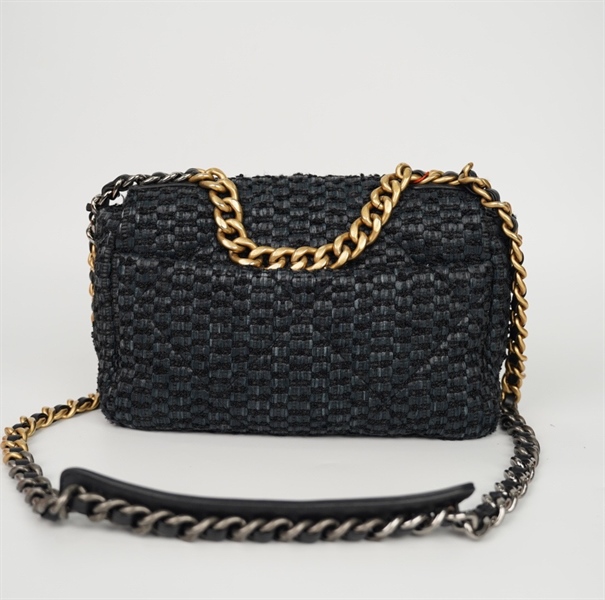 Túi Chanel may vải màu đen (31189809) sz26 (BQ) KG+