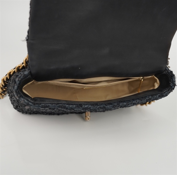 Túi Chanel may vải màu đen (31189809) sz26 (BQ) KG+